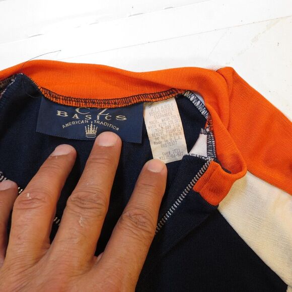 1990s Y2K CZ BASICS STRETCH CLUB 1/4 ZIP PULLOVER JERSEY T SHIRT Sz  XL VINTAGE - Picture 4 of 4